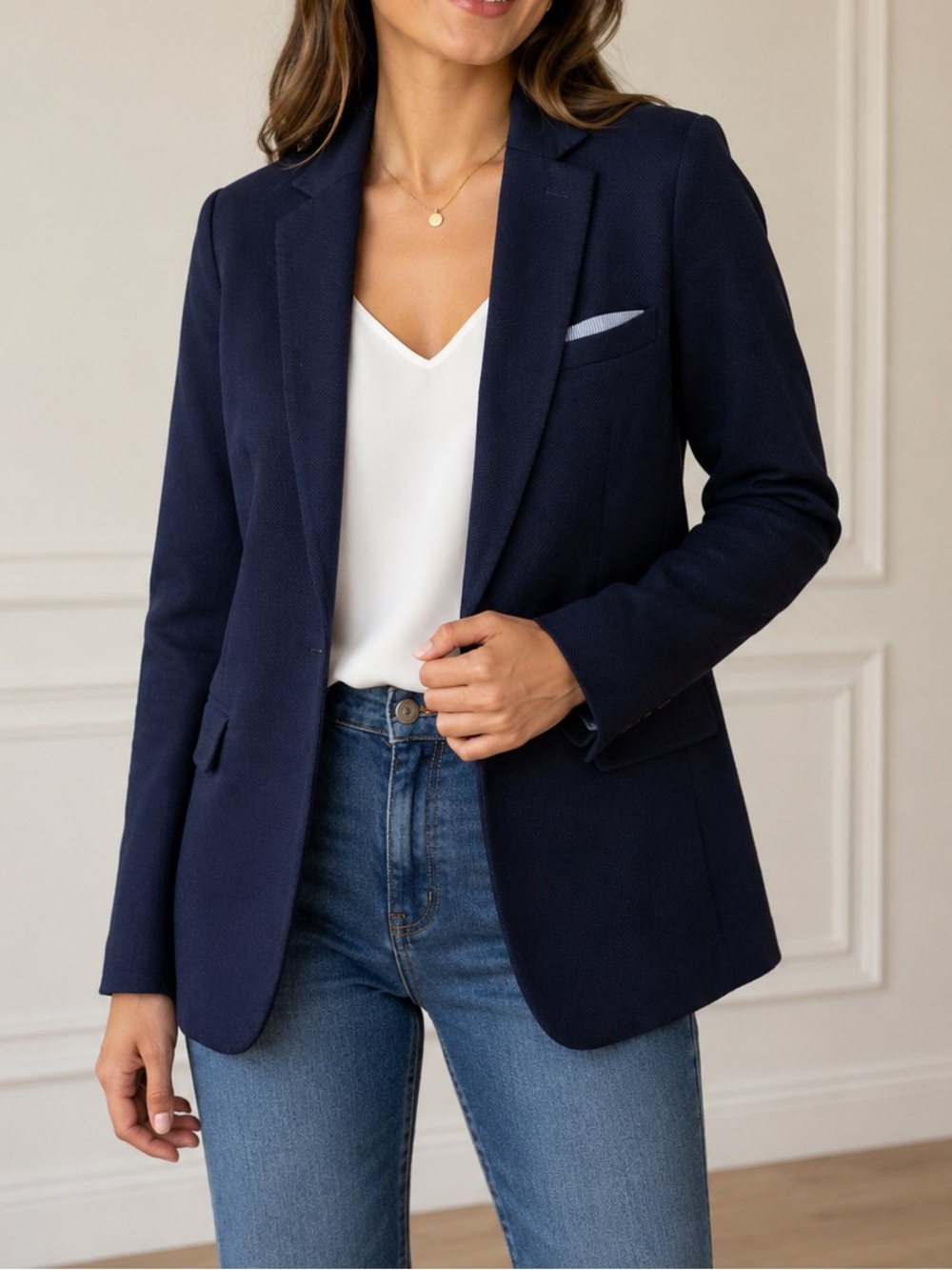 NEW NEVER USED Lightweight And textured Navy blazer